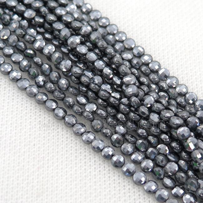 Terahertz Stone Beads, faceted circle