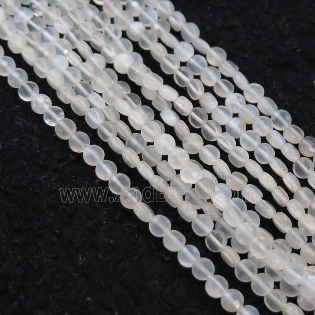 white MoonStone Beads, faceted circle