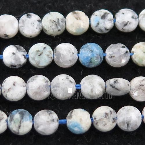 K2 Jasper Beads, faceted coin
