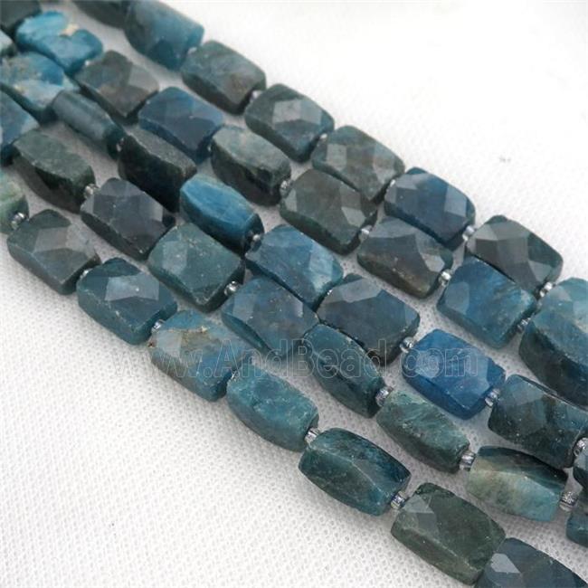 blue Apatite Beads, faceted rectangle