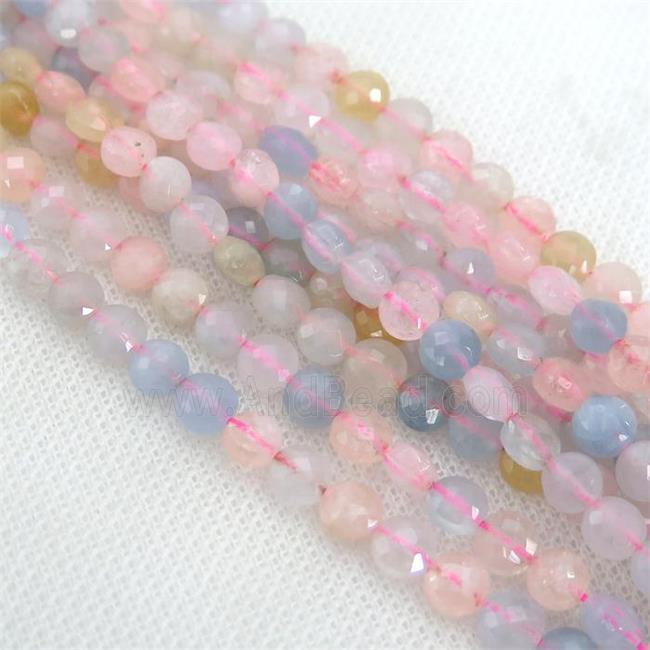 Morganite Beads, faceted circle