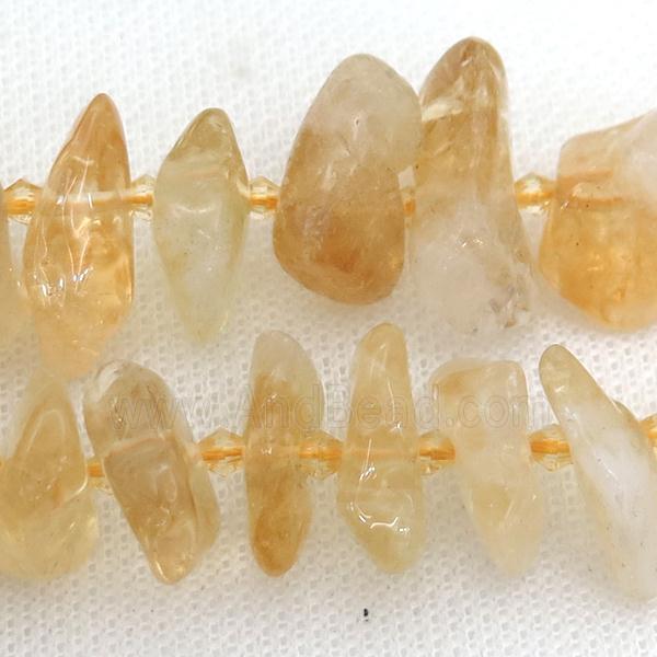 Natural Citrine Beads Nugget Yellow Freeform