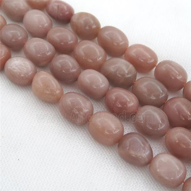 peach MoonStone Beads, freeform