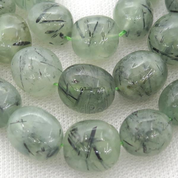 green Prehnite Beads, freeform