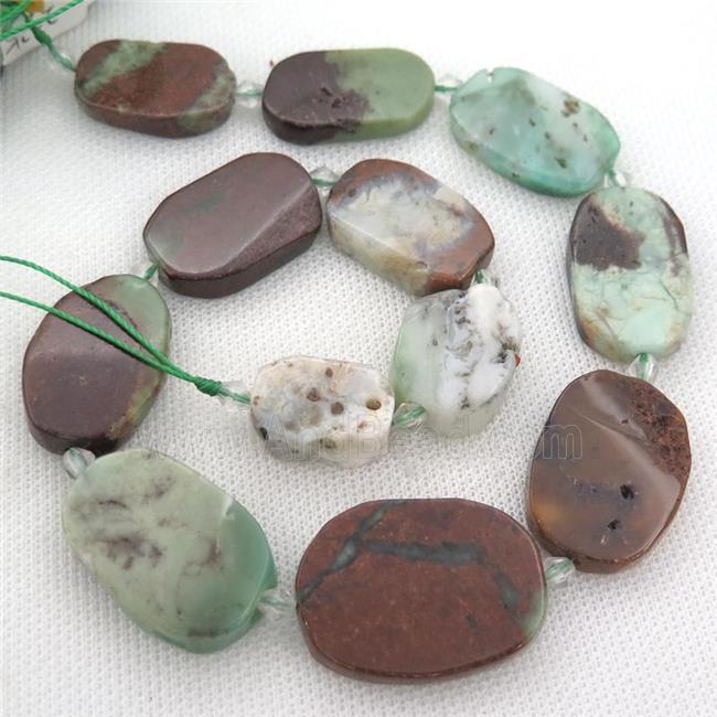 green Australian Chrysoprase oval beads