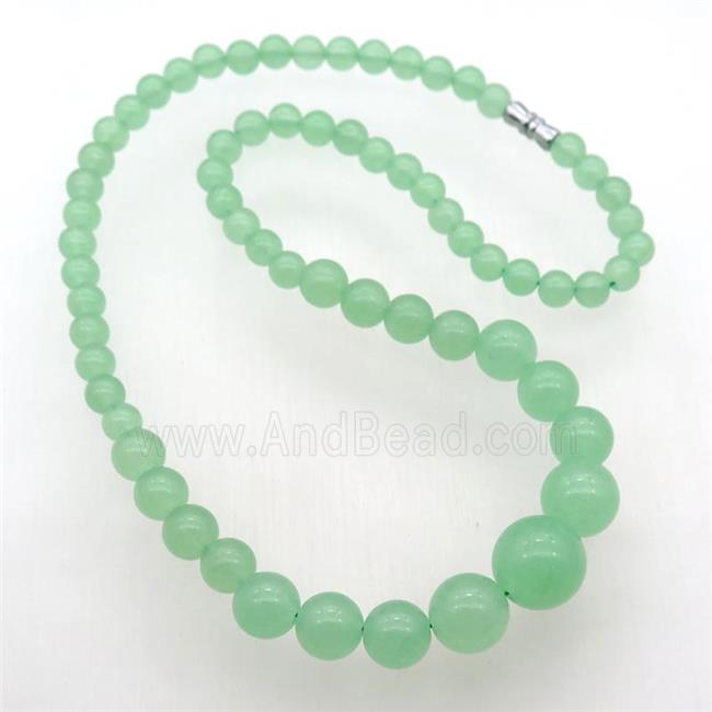 lt.green Malaysia Jade Necklaces with screw clasp