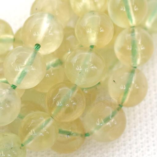 Olive Zoisite Quartz Beads Smooth Round