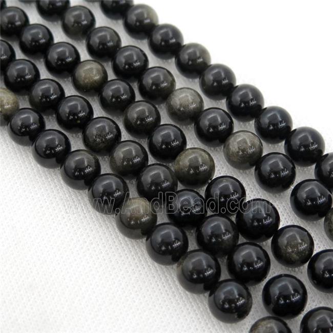 black Obsidian Beads, round