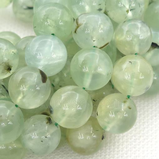 Prehnite Beads, round, green