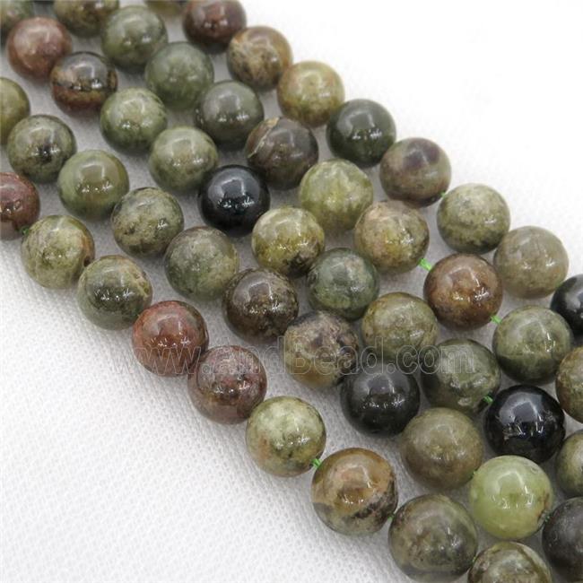 green Garnet Beads, round