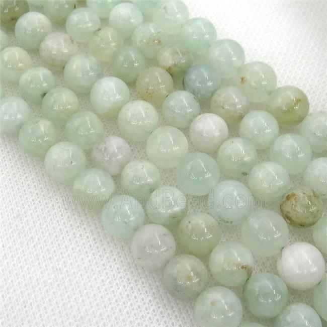 green grape quartz beads, round