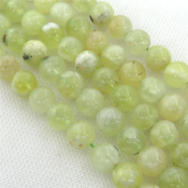 olive Grape Quartz beads, round