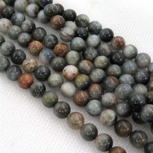 Natural Hawkeye Stone Beads Smooth Round B-Grade
