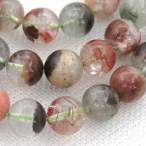 Chlorite Quartz Beads Red Green Smooth Round