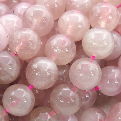 Madagascar Rose Quartz Beads, round, pink