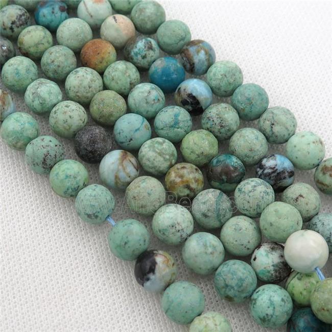 African Turquoise Beads, green, round