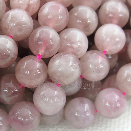 Madagascar Rose Quartz Beads, round, pink
