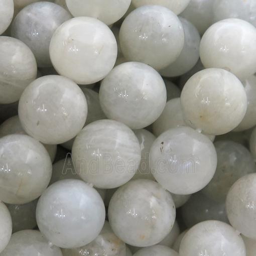 white MoonStone Beads, round, b-grade