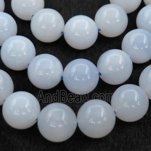 blue Chalcedony Beads, round, B-grade