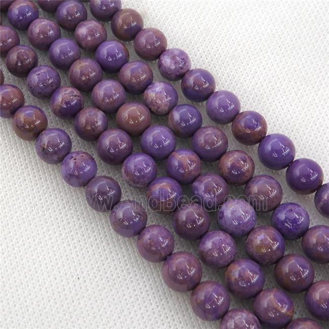 purple Lepidolite Beads, round