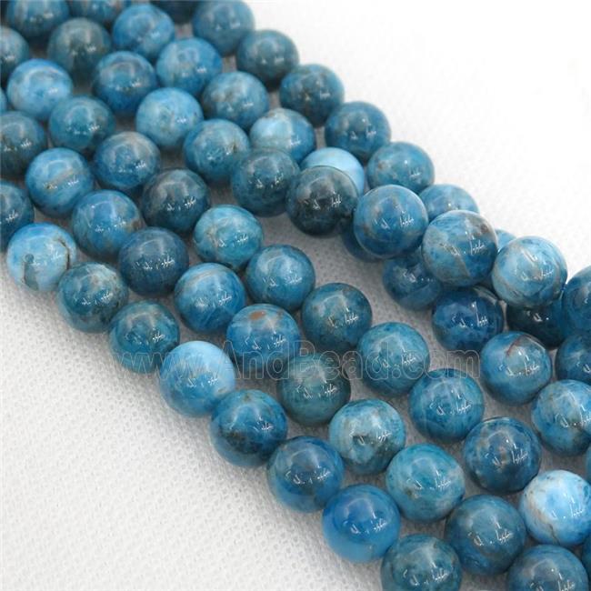 blue Apatite Beads, round