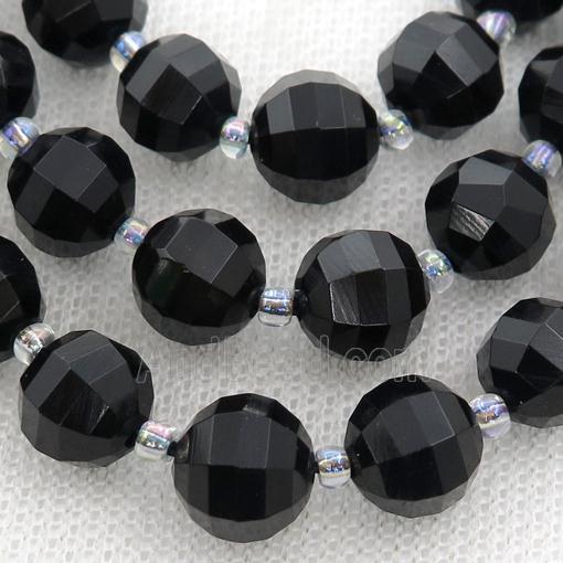 black Onyx Agate lantern Beads