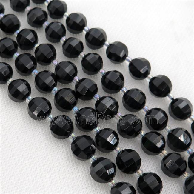 black Onyx Agate lantern Beads