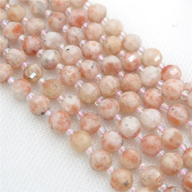 orange Sunstone lantern beads