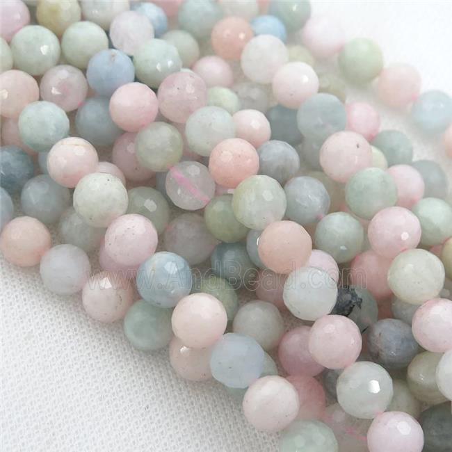 Morganite Beads, faceted round, multicolor