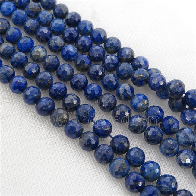 blue Lapis Lazuli Beads faceted round Lazurite