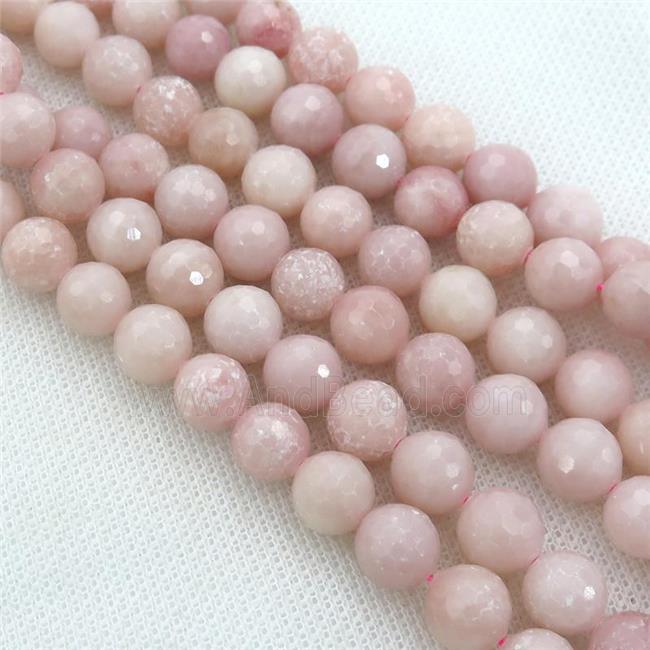 Chinese Pink Opal Beads, faceted round