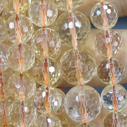 Citrine Beads, faceted round