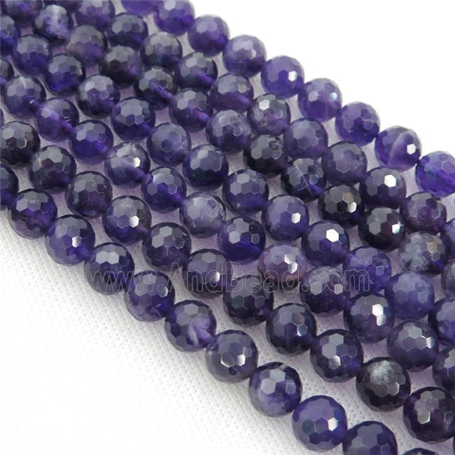 purple Amethyst Beads, faceted round