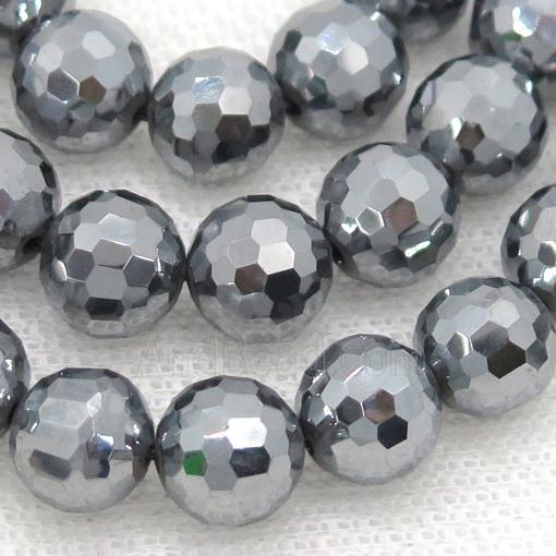 Terahertz Stone Beads, faceted round
