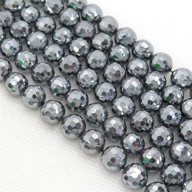 Terahertz Stone Beads, faceted round