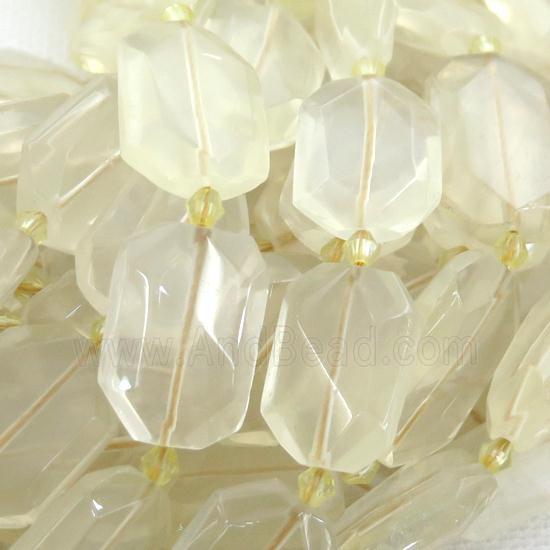 Lemon Quartz Beads, faceted rectangle