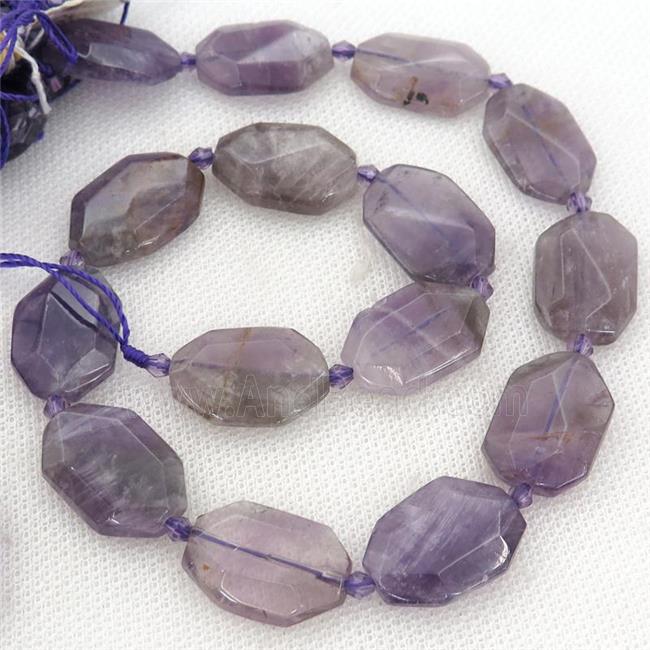 purple Amethyst Beads, faceted rectangle