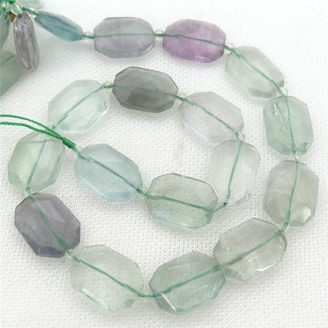 Fluorite Beads, faceted rectangle