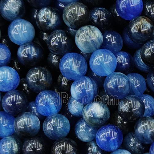 blue Kyanite Beads, round, B-grade