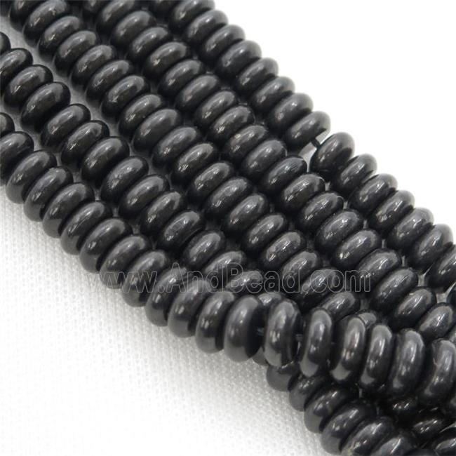 black Shungite beads, rondelle