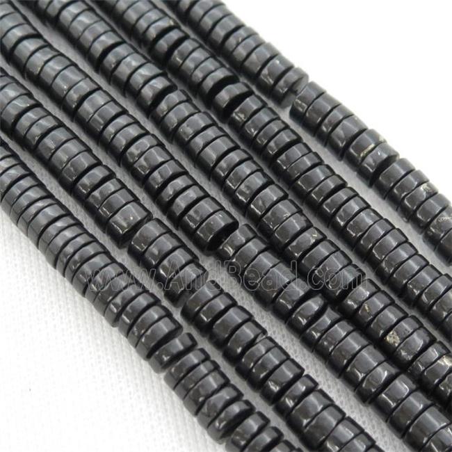 black Shungite heishi beads