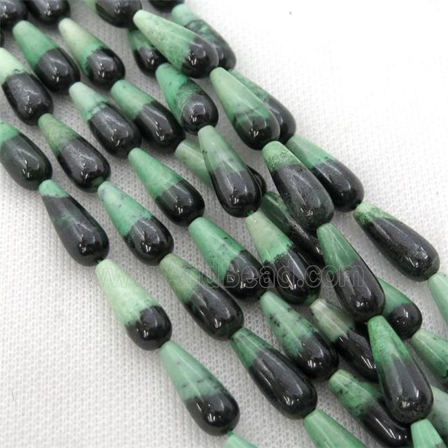 South African Hydrogrossular Beads, teardrop, green