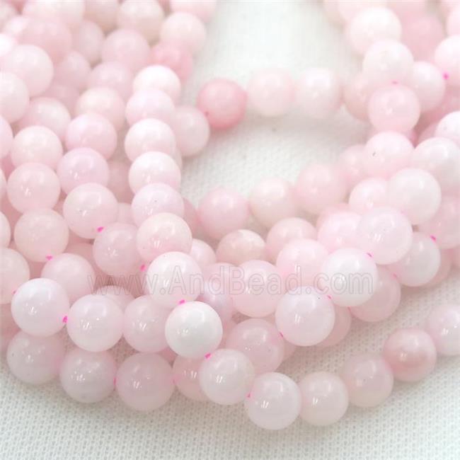 pink Mangano Calcite Beads, round