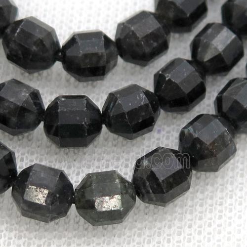 black Hornblende bullet beads