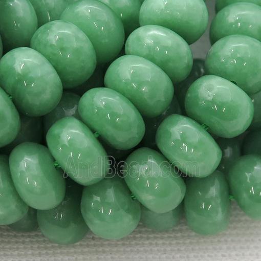 Green Angelite Beads Smooth Rondelle