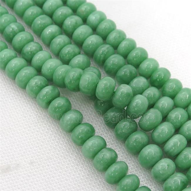 Green Angelite Beads Smooth Rondelle