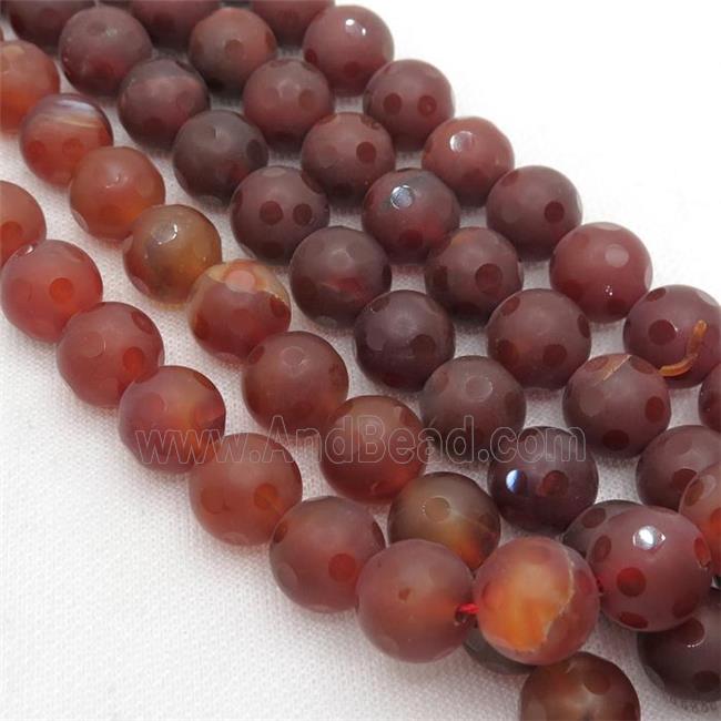 red Carnelian Agate Beads, round