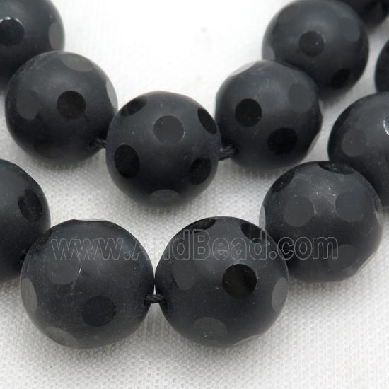 black Onyx Agate Beads, round