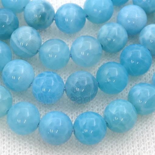 Textured Blue Chalcedony Beads, round