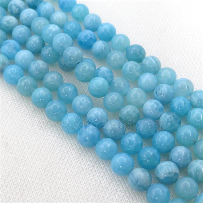 Textured Blue Chalcedony Beads, round